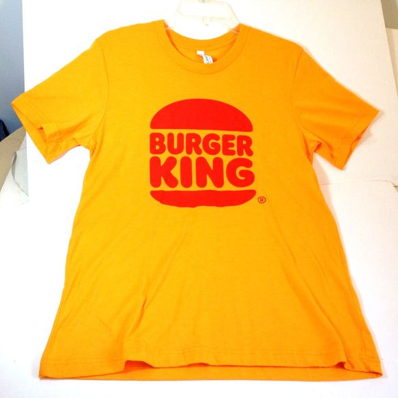 Burger King T Shirt Size Medium Classic Logo Yellow Bella & Canvas USA Parts - Picture 1 of 8